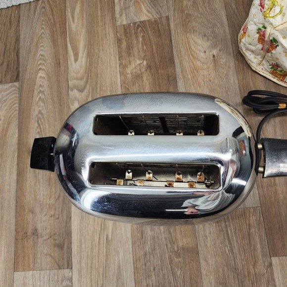 Iona Select-O-Matic Toaster Vintage Chrome‎ 2-Slice Mid-Century w/ Cover - Picture 8 of 14